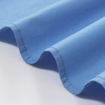 Blue Waist-skimming Cotton Mini Dress GOELIA