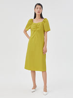 Cotton Gathered Pleated Dress GOELIA
