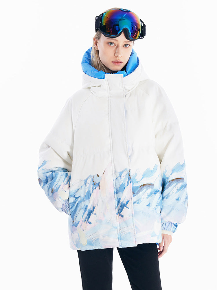 Blue&White Double-Sided Wear Puffer GOELIA