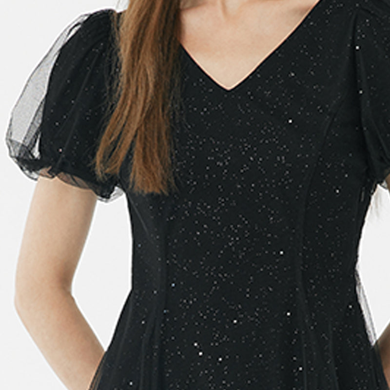 Sequined Fitted A-Shape Dress GOELIA