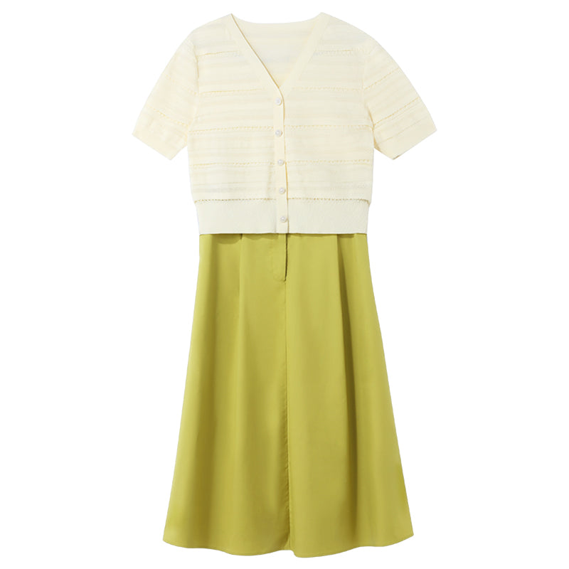 Tencel Woolen Top + Cotton Half Skirt GOELIA