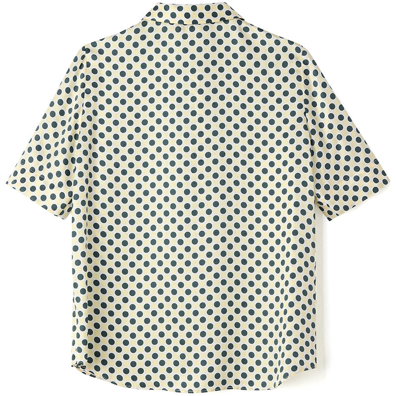 16 MM Pure Silk Polka Dots Shirt GOELIA