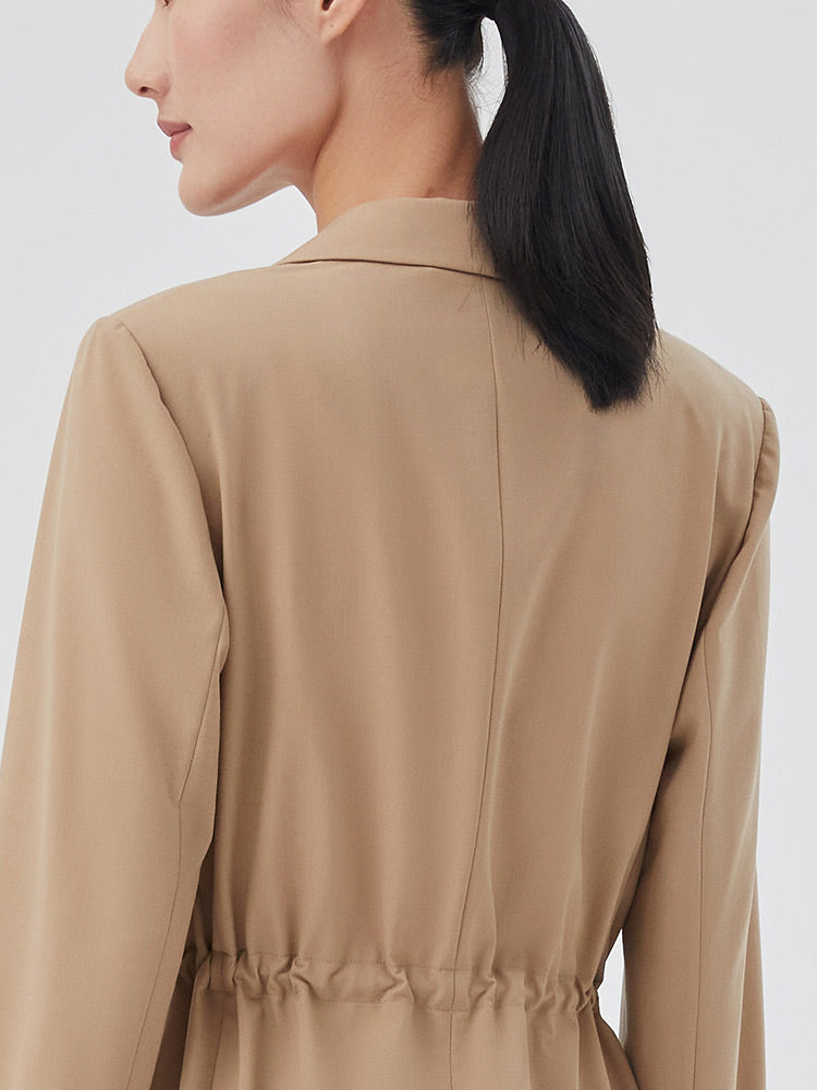 Silk Wool Ruffle Design Blazer GOELIA