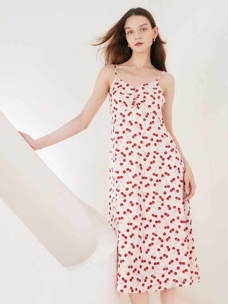 Red  Floral Two-piece Dress GOELIA
