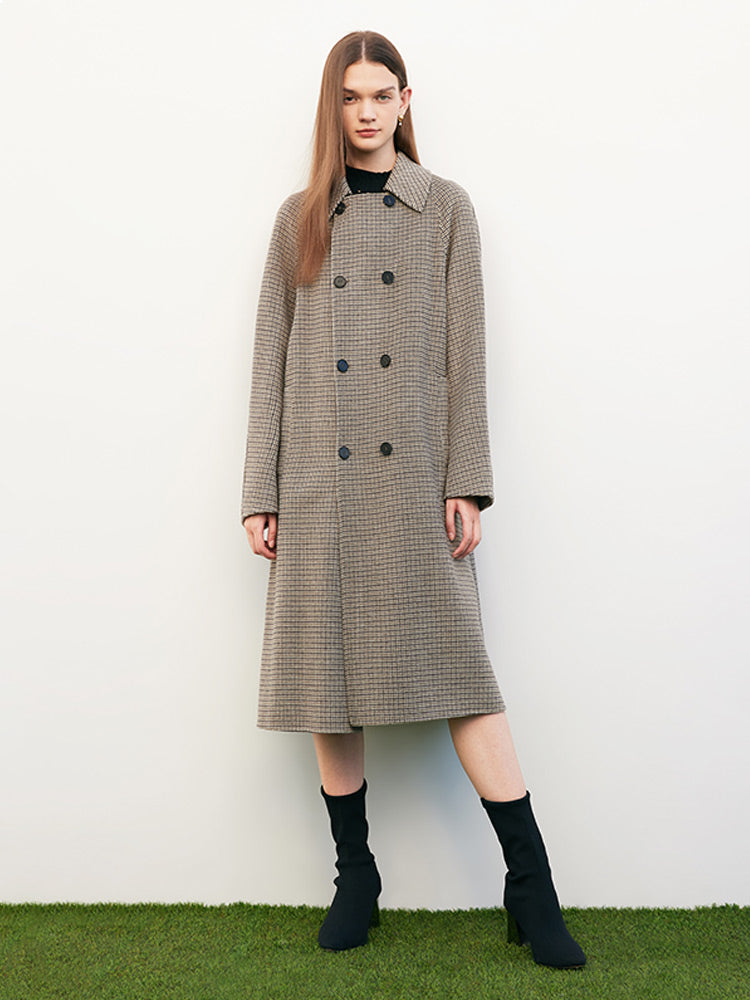 Houndstooth Double-Face Woolen Coat GOELIA