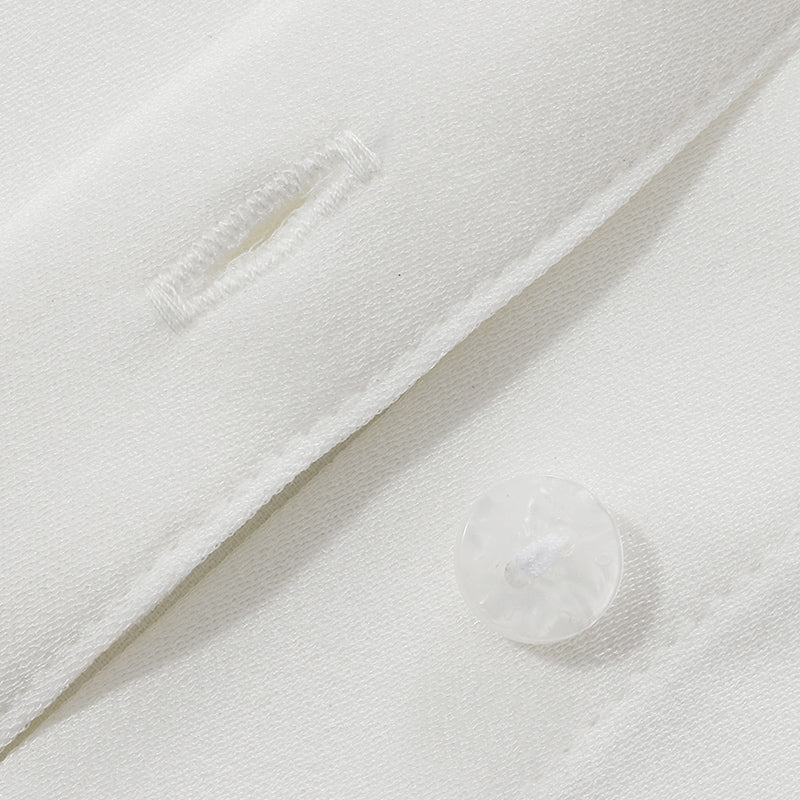 White Acetate Patchwork Pleated Shirt GOELIA