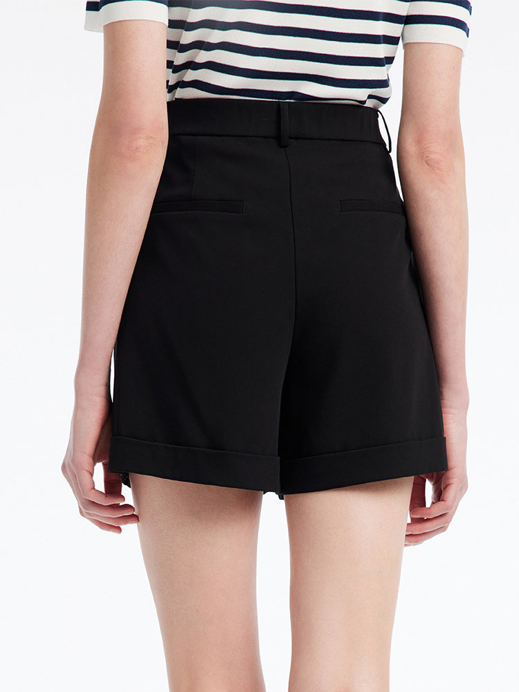 Black Oversized A-Shape Shorts GOELIA