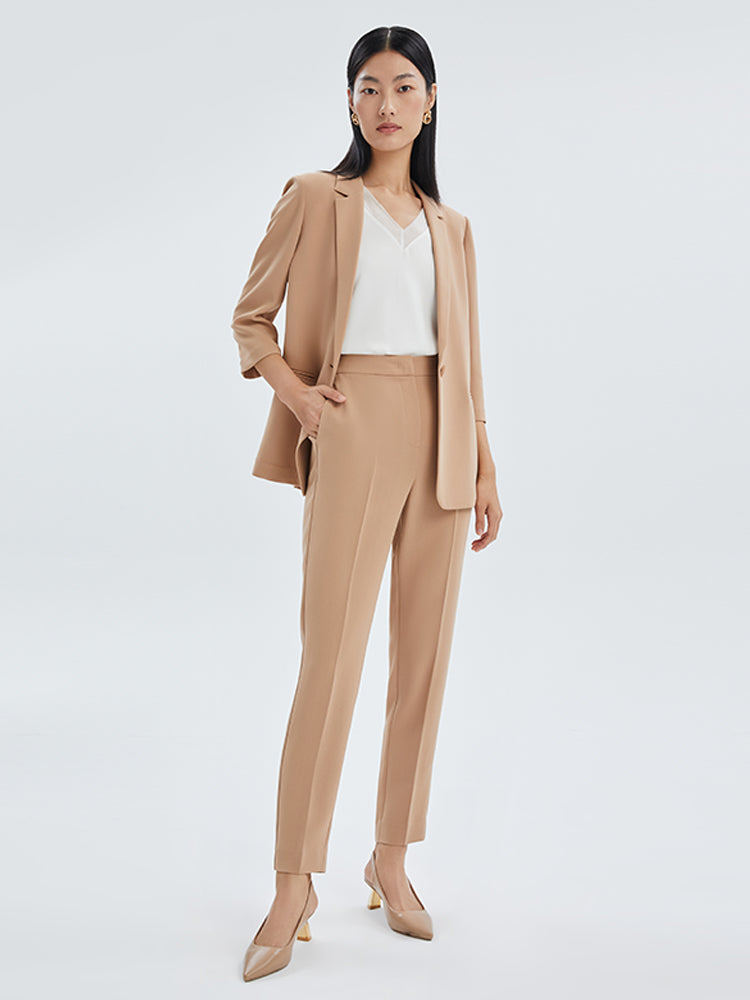 One Button Acetate Fitted Suit GOELIA