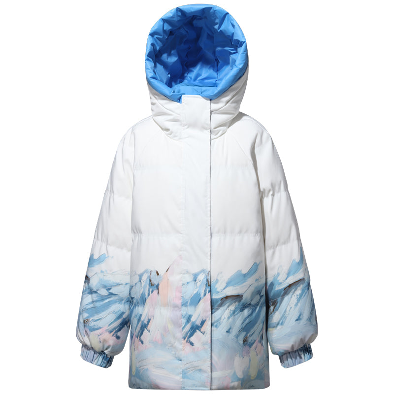 Blue&White Double-Sided Wear Puffer GOELIA