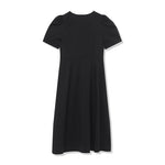 V-neck Pleated Mid-Calf Dress GOELIA