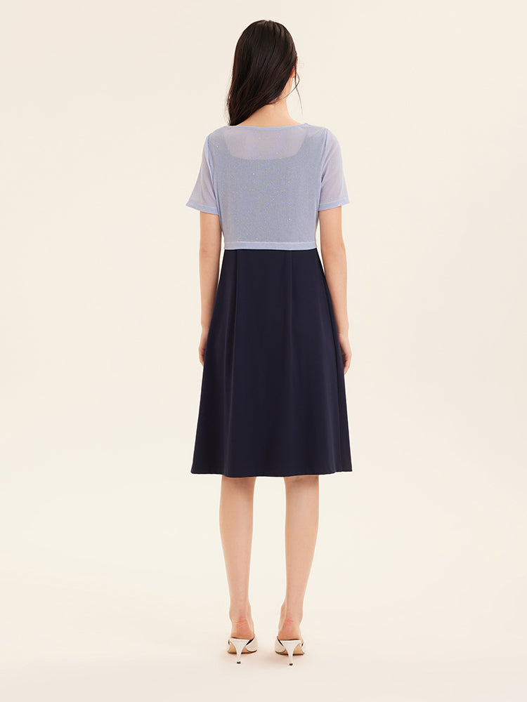 TwoPiece Knit Top And Twisted Mini Dress GOELIA