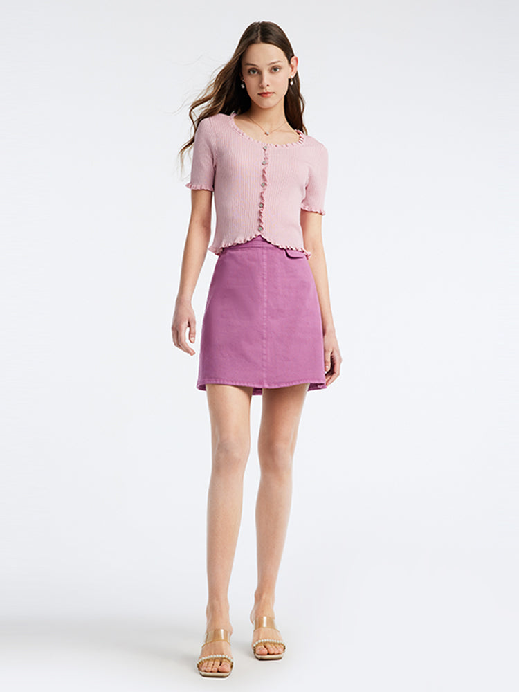 Purple A-Line Mini Skirt GOELIA