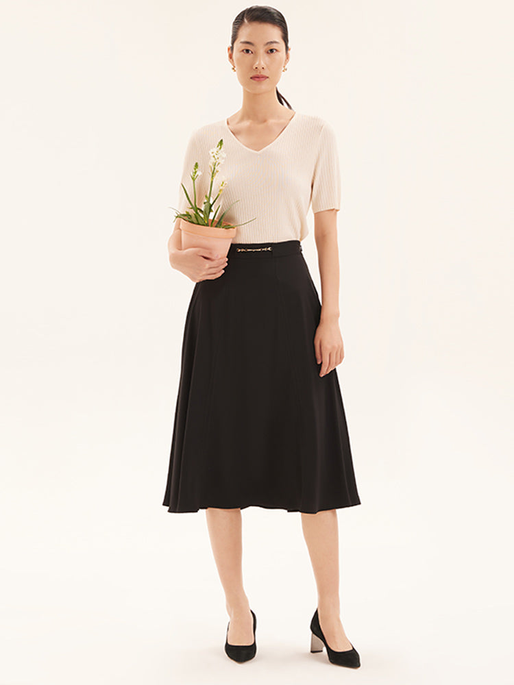 Black A-Line Triacetate Skirt – GOELIA