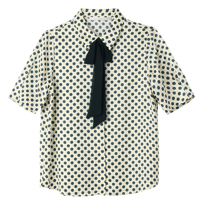 16 MM Pure Silk Polka Dots Shirt GOELIA