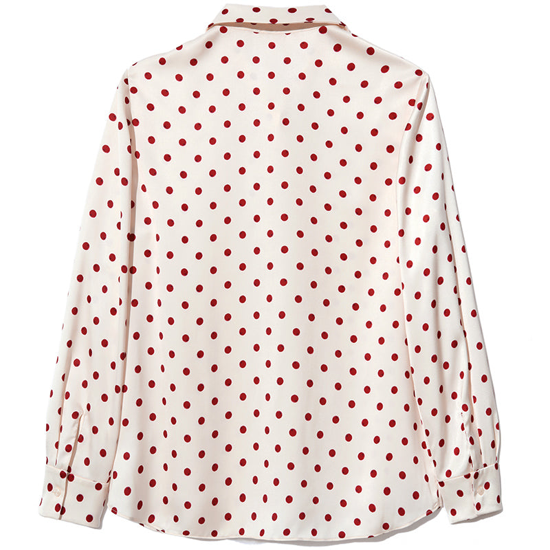 Red Polka Dots Print Shirt GOELIA