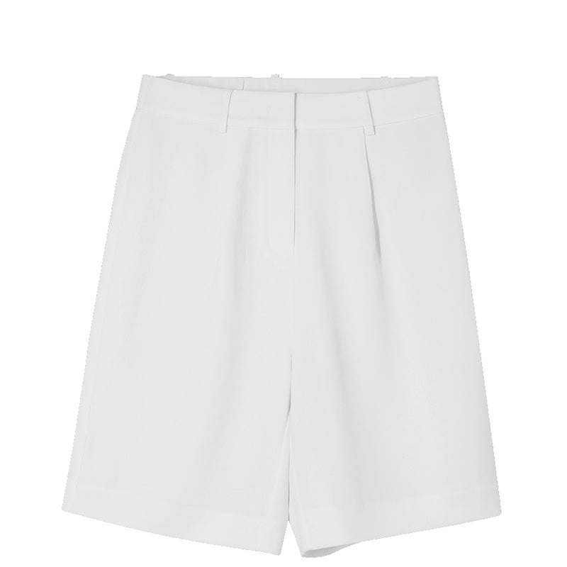 White Triacetate High-Waisted Shorts GOELIA