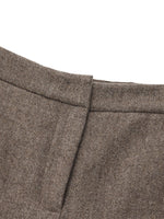 Coffee Brown Washable Wool Tapered Trousers GOELIA