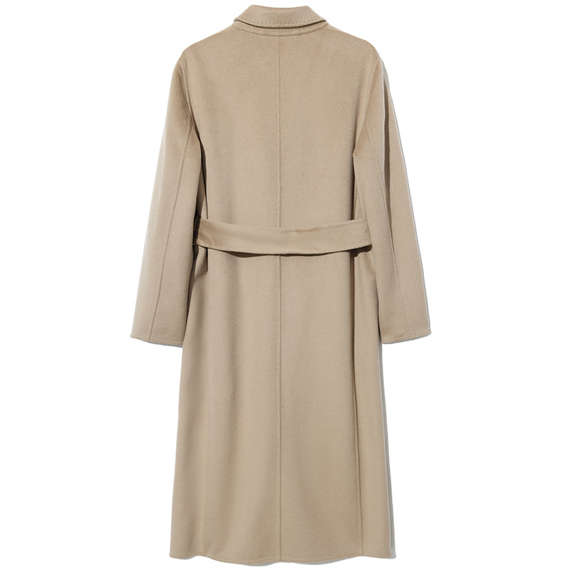 Wrapped Mulberry Silk Double-faced Woolen Coat GOELIA