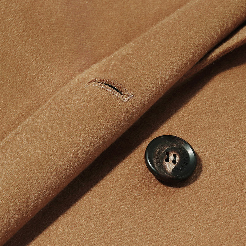 100% Cashmere One Button Cocoon Shape Coat GOELIA