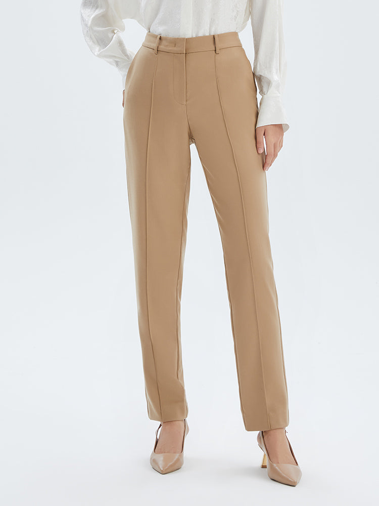 Ankle Length Worsted Wool Tapered Pants GOELIA