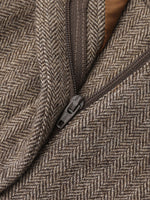 Coffee Brown Washable Wool Tapered Trousers GOELIA
