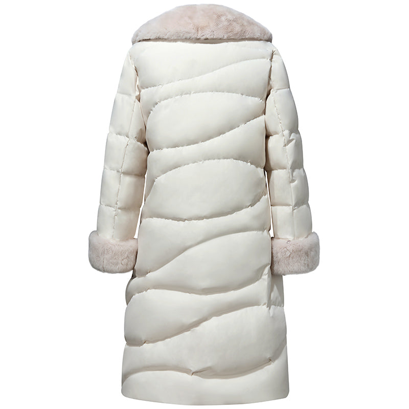 Rabbit Collar Goose Down Coat GOELIA