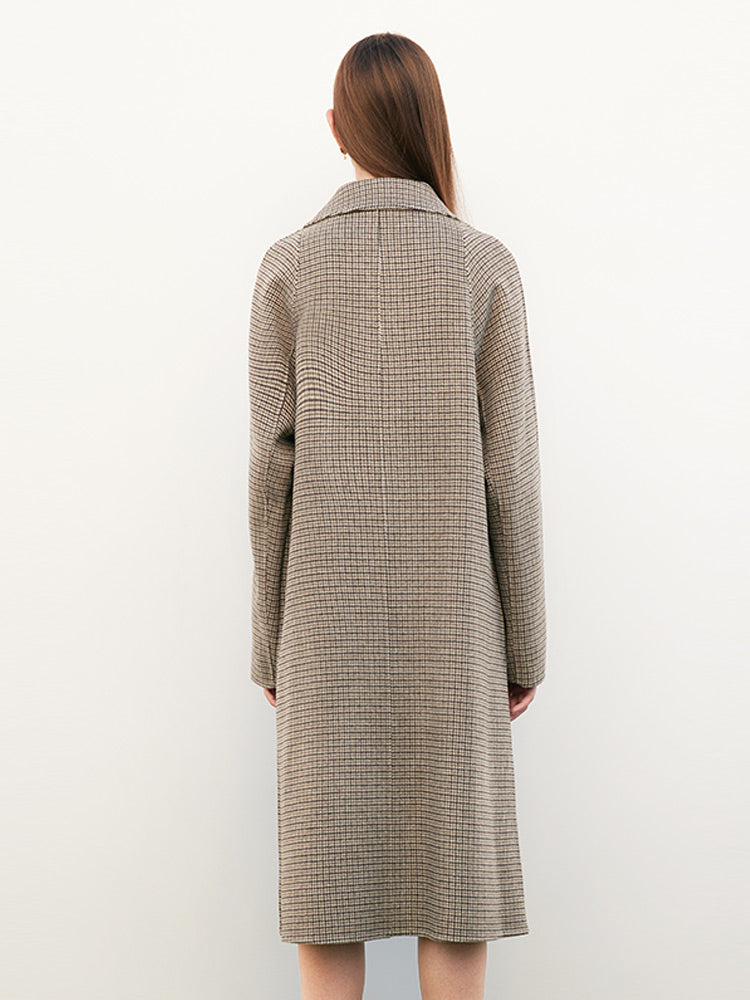 Houndstooth Double-Face Woolen Coat GOELIA